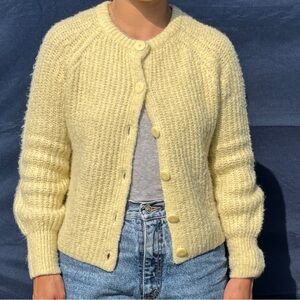 Cozy Yellow Cream Knit Sweater